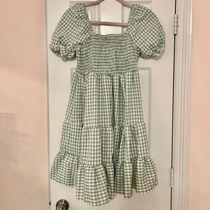 Green White Checkered Dress - new with tags! Size M